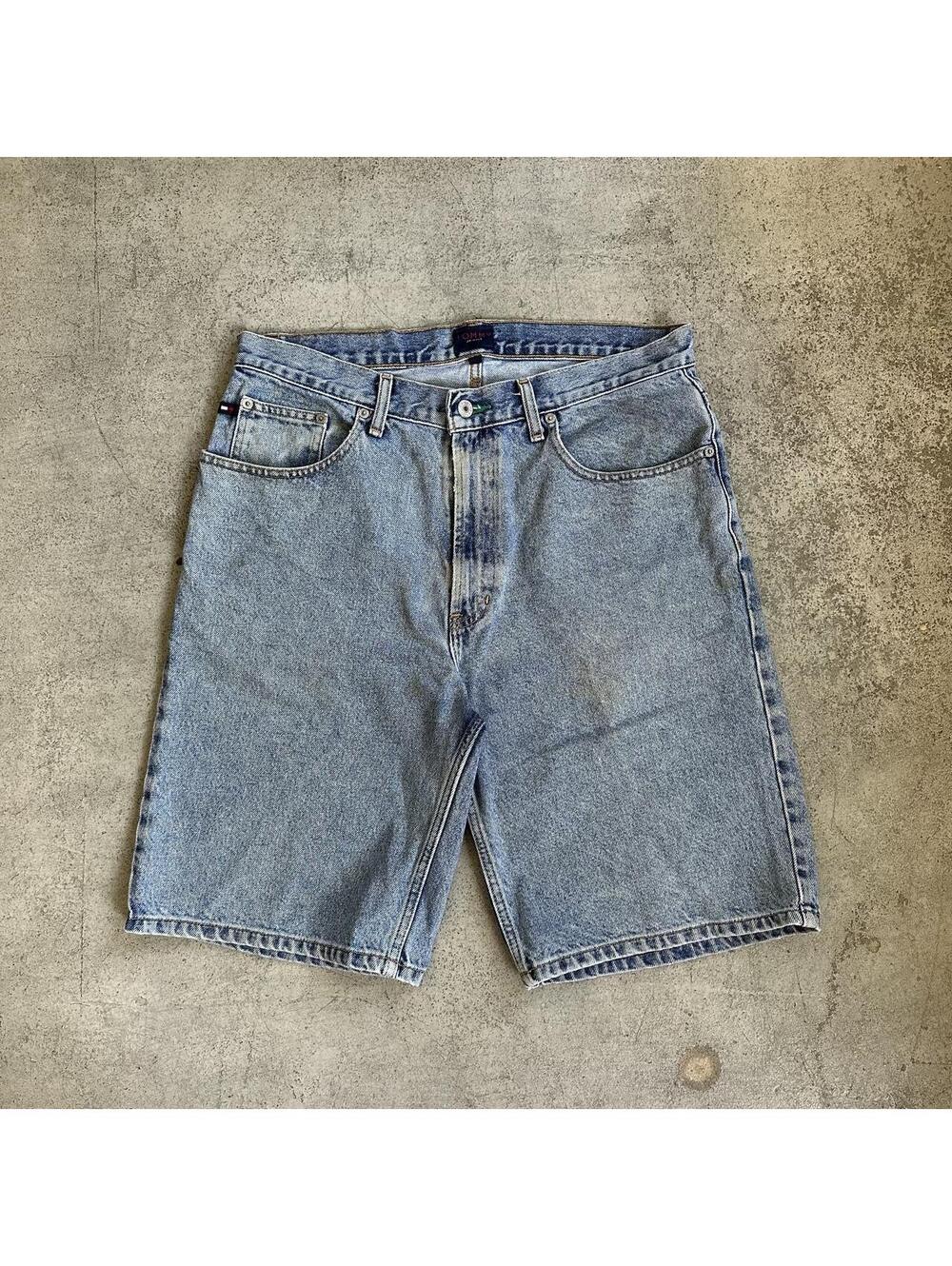 Vintage Y2K Tommy Hilfiger Blue Carpenter Baggy Denim Jeans Shorts Jorts